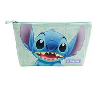 FUL Disney Stitch Makeup Bag, Ohana Small Travel Cosmetic Zipper Pouch Organizer, Blue