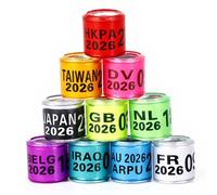 FULAIERGD Pack of 100 Multicoloured Aluminium Pigeon Leg Rings Pigeon Leg Rings Identifying Bands Plastic with 2026 Training Identify Birds Foot Ring