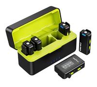 FULAIM X6 Pro Wireless Lavalier Microphone for iPhone, 4 Channel Clip-On Mini Lapel Mics with AI Noise Cancellation & Charging Case, 48kHz/24Bit Audio for Android Phone Camera Video Recording Vlogging