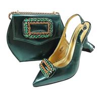 FULBHPRINT Nigerian Wedding Heels Bag Set Women's Italian Style Pointed Toe Sandals with Matching Clutch for Bridal Party