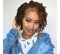 Fulcrum Passion Twist Hair - 8 Pieces Crochet Braided Hair Strands for Black Women, Prewound with Curly Ends, 6 Inches, Size 30#