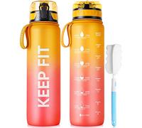 FULDENT Sports Water Bottle 1L Leakproof Design Water Bottle, BPA Free Tritan Plastic Drinking Bottle for Teenager, Adult, Sports, Hiking, Gym, Fitness, Outdoor, Cycling, School & Office