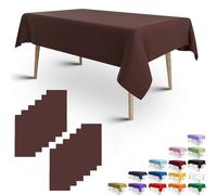 FULDGAENR Brown Plastic Tablecloth, Disposable Brown Table Cloths Plastic 54x108 Inch Size for 6-8 Foot Rectangle Table Indoor/Outdoor Parties Birthdays Weddings Anniversary - 1 Pack Brown