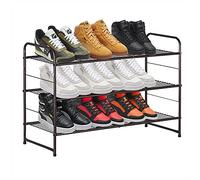Fuleadture 3 Tier Shoe Rack Organiser, Quick Assembly No Tools Required, Holds upto 9-12 pairs Shoe (Bronze)