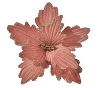 FuleHouzz 10 PCS Glitter Poinsettias Artificial Christmas Flowers Large Xmas Tree Ornaments for Wreath New Year Party Wedding Decorations, Dusty Rose