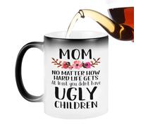 Fulenyi Best Mom Mug, Mom Coffee Mug | Color Changing Mug 300ml - Funny Heat Changing Mug, Novelty Ceramic Mug for Mom, Women, Unique Mug for Mom from Son, Daughter