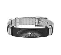 Fulenyi Bible Verse Bracelet for Men,Stainless Steel Religious Bracelet - Bible Verse Cuff Bracelet - Prayer Link Bracelet,Vintage Stainless Steel Bracelet