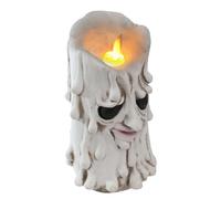 Fulenyi Halloween Light up Candles - White Scary Face LED Flameless Pillar Candles - Electric Fake Candle, Holiday Lights for Home Decor, Theme