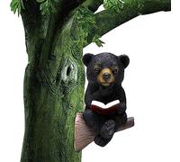 Fulenyi Outdoor Bear Statues - Solar Lights Garden Welcome Statue, Waterproof Animal Sculpture Reads A Book, Bear Statues for Outdoor, Landscape Decoration Figures for Patio