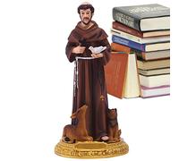 Fulenyi Saint Francis Statue - Hand Painted Statue with and Cross, Collection of Classic Scales, Religious, Praying Inspiration, Renaissance Collection