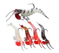 Fulenyi Shrimp Lure, Shrimp Lures for Fishing - Realistic Fishing Lure Multipurpose | 5 Pcs Artificial Soft Shrimp Lures Colorful Fishing Baits for Bass, Trout,
