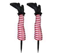 Fulenyi Witch Leg Stakes - 1 Pair Witch Legs Halloween Witch Prop, Funny Halloween Supplies, Outdoor Indoor Holiday Ornament For Lawn, Garden, Patio, Yard