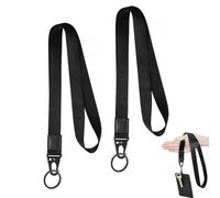 Fuletooye 2pcs Lanyard Neck Strap, Badge Lanyards with Detachable Buckle and Metal Lobster Clip, Detachable Lanyards for Hanging ID Card Holder, Pass Card Badge, Keys or Cell Mobile Phone