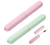 Fuletooye 2Pcs Travel Toothbrush Case, Portable Toothbrush Holder Replacement Toothbrush Cover Storage Case, Sutiable for Home Travel Hiking 2 Colours