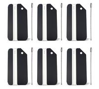 Fuletooye 6Pcs Metal Luggage Tags for Travel Suitcases, Waterproof, Anti-Rust, Black