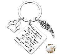 Fuletooye Pet Memorial Keychain, Loss of Pet Keychain with Paws,Dog Memorial Gifts Dog Remembrance Keyring, eychain Jewelry Sympathy Gift for Loss Dog Pet Cat Keepsake Decor