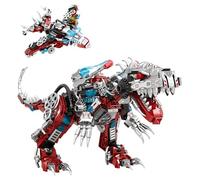 Fuleying 2 in 1 Dinosaur Building Set, Transforming Mecha Tyrannosaurus Rex to Fighter Jet Builiding Bricks Model, Mechanical Robot STEM Educational Toy, Home Decor Gift for Boy Man Adult(422 PCS)
