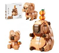 Fuleying 3 IN 1 Capybara Building Blocks Set, Create A Capybara, Bear, Pug Dog Building Toy, Creator Transformable Animal Model for Desktop Display, Birthday Gift for Animal Lover, Adult(582 PCS)