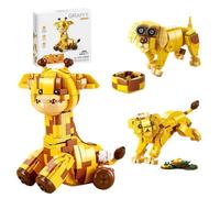Fuleying 3 IN 1 Giraffe Building Blocks Set, Create A Giraffe Lion Dog Building Toy, Transforming Botanical Animal Model for Desktop Display, Birthday Gift for Animal Lover, Adult(707 PCS)