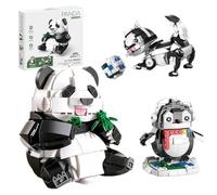 Fuleying 3 IN 1 Panda Building Blocks Set, Create A Panda Penguins Cat Building Toy, Creator Transformable Animal Model for Desktop Display, Birthday Gift for Animal Lover, Adult(667 PCS)
