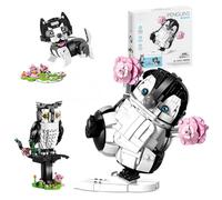 Fuleying 3 IN 1 Penguins Building Blocks Set, Create A Penguins Owl Husky Dog Building Toy, Transforming Botanical Animal Model for Desktop Display, Birthday Gift for Animal Lover, Adult(720 PCS)