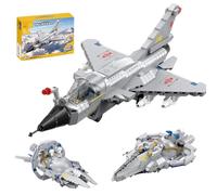 Fuleying 3 in 1 Space & Airplane Building Blocks Set for Adult, Build a Fighter Jet, Time Machine or Starship, Sci-Fi Aircraft Model for Home Decor, STEM Educational Toy Birthday Gift （542 PCS）