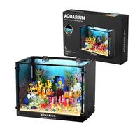 Fuleying Fish Tank Building Block, Aquarium Building Sets for Adults, Including Fish, Coral, Animal Building Toys, Home Office Decor, 562pcs
