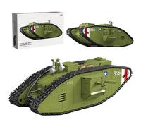 Fuleying MK.V Heavy Tank Building Set for Adults, 900 PCS WW1 Military British Collectible Tank Bricks Model, 1:35 Scale Army Vehicle Toy, Gift for Military Fans & History Lovers