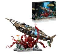 Fuleying Nautilus Submarine Building Set for Adults, 1190 Pieces Under Sea Adventure Scene Brick Kit with Giant Octopus Base & Submarine, Mechanical Model for Home Office Decor, Gift for Sci-Fi Fans