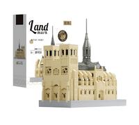 Fuleying Paris Notre Dame Cathedral Micro Building Blocks, 1038+ Pieces Miniature Architecture Set for Adults - Collectible Display Model Educational Souvenir Gift for History & Art Lovers