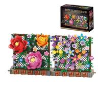 Fuleying Rose Bloom Flower Rack Building Set, Floral Wall Art Model with Vibrant Roses & Wildflowers, DIY Botanical Collection Bricks Kit, Desktop Decor, Gift for Adult Women Her(608 PCS)