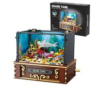 Fuleying Shark Tank Building Block, Aquarium Building Sets for Adults, Including Shark, Crab, Fish, Coral, Animal Building Toys, Home Office Decor, 721 PCS