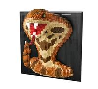 Fuleying Snake Mini Building Blocks Set, 3D Animals Wall Art Building Kit, Micro Building Bricks for Home Office, Creative Present for Adults Teenagers(1518 PCS)