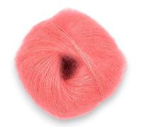 Fulffy, Premium Super Kid Mohair and Silk Lace-Weight Knitting and Crochet Yarn, 25g - Halo Kid Silk 517 Coral