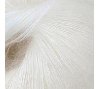 Fulffy, Premium Super Kid Mohair and Silk Lace-Weight Knitting and Crochet Yarn, 5 x 25g Balls - Halo Kid Silk 100 Angel