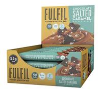 FULFIL Vitamin and Protein Bars (15 x 55 g Bars) - Chocolate Salted Caramel Flavour - 20 g High Protein, 9 Vitamins, Low Sugar