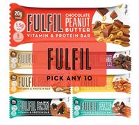 FULFIL High Protein Bars - Pick Any 10 x 55g - Pick Your Own Mix - Low Sugar Protein Snack - Chocolate Caramel, Salted Caramel, White Chocolate Cookie, Peanut & Caramel & More