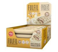 FULFIL Vitamin and Protein Bars (15 x 40 g Bars) - White Chocolate Cookies and Cream Flavour - 15g High Protein, 9 Vitamins, Low Sugar