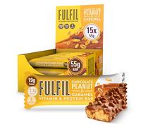 FULFIL Vitamin and Protein Bars (15 x 55 g Bars) - Chocolate Peanut & Caramel Flavour - 20 g High Protein, 9 Vitamins, Low Sugar