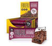 FULFIL Vitamin and Protein Bars, Chocolate Brownie Flavour, Up to 20g High Protein Snacks, 9 Vitamins, Low Sugar FULFIL Protein Bars, 15 x 55 g