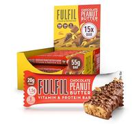 FULFIL Vitamin and Protein Bars (15 x 55 g Bars), Chocolate Peanut Butter Flavour, 20 g High Protein, 9 Vitamins, Low Sugar