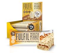 FULFIL Vitamin & Protein Bars - 20g, 9 Vitamins Low Sugar - White Chocolate Peanut & Caramel(15x55g)