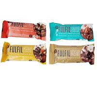 Fulfil Vitamin & Protein Bars, Chocolate Salted Caramel, Chocolate Hazelnut, Chocolate Peanut Caramel, and Chocolate Peanut Butter, 1.41 Ounce (Pack of 8) - with Make Your Day Bag Clip