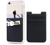 Fulgamo 2Pack Adhesive Phone Pocket,Cell Phone Stick On Card Wallet Sleeve,Credit Cards/ID Card Holder(Double Secure) with Sticker for Back of iPhone,Android and All Smartphones, Black,Black,