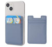 Fulgamo 2Pack Phone Card Holder,Leather Phone Wallet Adhesive Stick On Credit Card Pocket for Back of Phone Case iPhone and Android-Blue