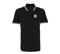 Fulham 1960s Retro Football Iconic Polo Embroidered Logo Black/White