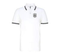 Fulham 1960s Retro Football Iconic Polo Embroidered Logo White/Black