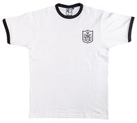 Fulham 1960s Retro Football T Shirt Embroidered Logo White/Black