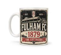 Fulham FC The Cottagers Ceramic Coffee Mug, Est. 1879 | Vintage Retro Design, Football Club Merch, Cresta Crest Print, White Ceramic, Fan Collectible