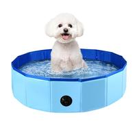 Fulhdedi Dog Pool, Foldable Pet Swimming Pool, 80x20cm, Blue, Round, Portable PVC, 35kg Capacity, All Ages, Easy Setup, Multi-purpose Design